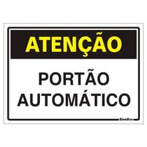 Placa de Poliestireno Auto-Adesiva 20x30cm Atenção Portão Automático - 250 BV - SINALIZE Placa de Poliestireno Auto-Adesiva 20x30cm Atenção Portão Automático - 250 BV - SINALIZE