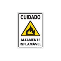 Placa de Poliestireno Auto-Adesiva 20x30cm Cuidado Altamente Inflamável - 250 AM - SINALIZE Placa de Poliestireno Auto-Adesiva 20x30cm Cuidado Altamente Inflamável - 250 AM - SINALIZE