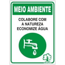 Placa de Poliestireno Auto-Adesiva 20x30cm Economize Água - 250 CC - SINALIZE Placa de Poliestireno Auto-Adesiva 20x30cm Economize Água - 250 CC - SINALIZE