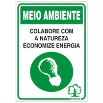 Placa de Poliestireno Auto-Adesiva 20x30cm Economize Energia - 250 CB - SINALIZE Placa de Poliestireno Auto-Adesiva 20x30cm Economize Energia - 250 CB - SINALIZE