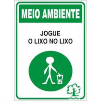 Placa de Poliestireno Auto-Adesiva 20x30cm Jogue Lixo no Lixo - 250 CA - SINALIZE Placa de Poliestireno Auto-Adesiva 20x30cm Jogue Lixo no Lixo - 250 CA - SINALIZE