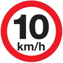Placa de Poliestireno Auto-Adesiva 45x45cm Velocidade Maxíma Permitida 10Km/h - 300 AK - SINALIZE Placa de Poliestireno Auto-Adesiva 45x45cm Velocidade Maxíma Permitida 10Km/h - 300 AK - SINALIZE