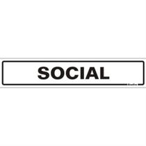 Placa De Poliestireno Auto-adesiva 5x25cm Social - 200 Cg - Sinalize Placa Poliestireno 05x25 Social 200cg Si Sinalize
