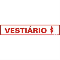 Placa de Poliestireno Auto-Adesiva 5x25cm Vestiário Feminino - 200 AR - SINALIZE Placa de Poliestireno Auto-Adesiva 5x25cm Vestiário Feminino - 200 AR - SINALIZE