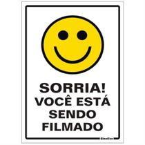 Placa de Poliestireno Autoadesiva 20x30cm Sorria Você Esta Sendo Filmado 250 Aj Sinalize Placa Placa de Poliestireno Autoadesiva 20x30cm Sorria Você Esta Sendo Filmado 250 Aj Sinalize Placa