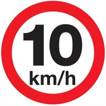 Placa de Poliestireno Autoadesiva 45x45cm Velocidade Maxíma Permitida 10km-h 300 Ak Sinalize Pl