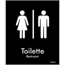 Placa de Poliestireno Store Black 15x18cm Toilette Unissex - BLK04 - SINALIZE Placa de Poliestireno Store Black 15x18cm Toilette Unissex - BLK04 - SINALIZE