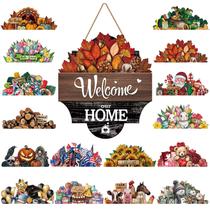 Placa de porta de boas-vindas intercambiável Yousoontic 12 polegadas 17 unidades