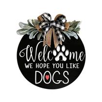 Placa de porta de madeira Welcome Dog Paw Dog Dog Decor Hanging Decor Placa de porta de madeira Welcome Dog Paw Dog Dog Decor Hanging Decor