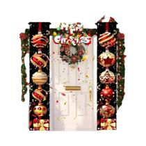 Placa De Porta De Natal 2D Plana Com Padrão De Laço Para Pendurar Na Porta Do Varanda - Decoração De Placa De Porta De Natal 2D Plana Com Padrão De Laço Para Pendurar Na Porta Do Varanda - Decoração De