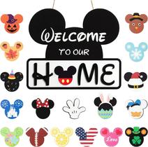 Placa de porta decorativa SUPYFD Cute Mouse com 18 ícones intercambiáveis