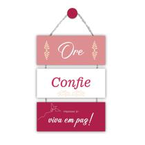 Placa de Porta Religiosa para Casa Apartamento Seja Bem Vindo Lar Deus Ore Confie em Jesus 36cm Placa de Porta Religiosa para Casa Apartamento Seja Bem Vindo Lar Deus Ore Confie em Jesus 36cm