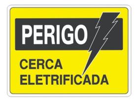 Placa de pvc cerca eletrificada 15x20cm Placa de pvc cerca eletrificada 15x20cm