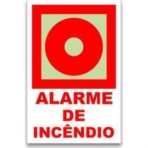 Placa de PVC Fotoluminescente Auto-Adesiva 13.5x20 Alame de Incêndio - 220 BV - SINALIZE