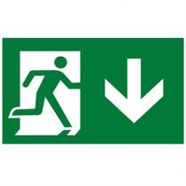 Placa de PVC Fotoluminescente Auto-Adesiva 15x30 Seta Reta para Baixo - 315 AO - SINALIZE