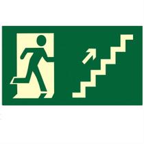Placa de PVC Fotoluminescente Auto-Adesiva 15x30 Sobe a Escada a Direita - 315 AK - SINALIZE