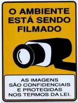 Placa de pvc ''o ambiente está sendo filmado''