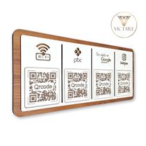 Placa de Qrcode Personalizável - Wi-Fi, PIX, Avaliação Google e Instagram