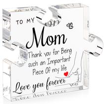 Placa de quebra-cabeça LukieJac Best Mom Ever em acrílico 12x10x1,5 cm Placa de quebra-cabeça LukieJac Best Mom Ever em acrílico 12x10x1,5 cm