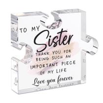 Placa de quebra-cabeça LukieJac Sister Birthday Acrílico para irmã Placa de quebra-cabeça LukieJac Sister Birthday Acrílico para irmã