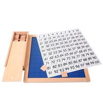 Placa de reconhecimento de números Montessori 1-100 para crianças de 3 a 5 anos