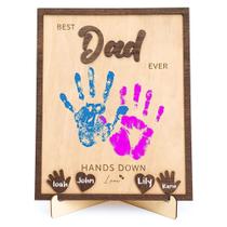 Placa de Recordação com Impressão de Mão em Madeira NELXI Presente DIY Placa de Recordação com Impressão de Mão em Madeira NELXI Presente DIY