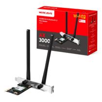 Placa de rede pcie com wi-fi 6e mercusys ax3000 e bluetooth 5.2