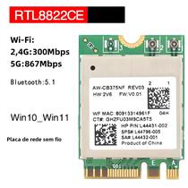 Placa De Rede Sem Fio Gigabit De Banda Dupla 5G 5.1 Bluetooth M.2 RTL8822CE Para Computadores