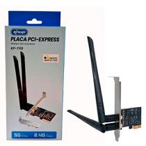 Placa de Rede Wireless Knup KP-T119, PCI-Express X1, 1200Mbps, 2x Antenas, Dual Band (2.4/5GHz), Espelho Low Profile Incluso, Ampla Cobertura