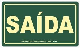 Placa de Saída Sinalização Fotoluminescente S12 Rota De Fuga 15
