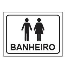 Placa de Sanitário Porta de Banheiros Masc Femin 15x20cm