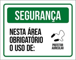 Placa De Segurança - Obrigatório Protetor Auricular 27X35