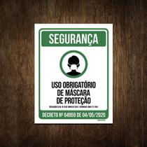 Placa De Segurança - Uso Obrigatório De Máscara 36X46
