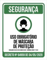 Placa De Segurança - Uso Obrigatório De Máscara 36X46