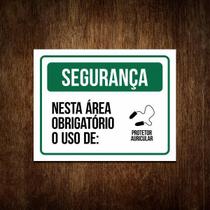 Placa De Segurança - Uso Obrigatório De Protetor Auricular