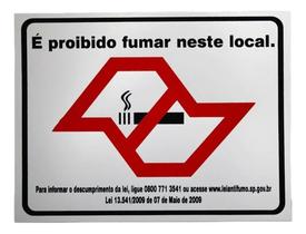 Placa De Sinal. 4 Unid. Proibido Fumar (inglês) - 7,5x10 Cm - Indika