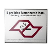 Placa De Sinal. Em Alumínio Proibido Fumar (inglês) - 20x25 - Indika