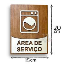 Placa de sinaliação área de serviço lavanderia mdf 3mm