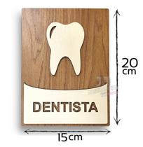 Placa de sinaliação dentista consultório dentário mdf 3mm