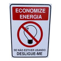 Placa de Sinalização 15x20 ECONOMIZE ENERGIA DESLIGUE-ME