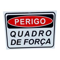 Placa de Sinalização 15x20 PERIGO QUADRO DE FORÇA
