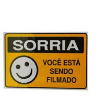 Placa DE Sinalização 15x20 Sorria VOCÊ Está Sendo Filmado C/ NFE Placa DE Sinalização 15x20 Sorria VOCÊ Está Sendo Filmado C/ NFE