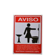 Placa DE Sinalização 20x15 AVISO Banheiro Limpo Feminino C/ NFE