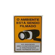 Placa DE Sinalização 20x15 FRASE: O Ambiente Sendo Filmado C/ NFE.