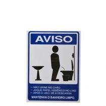 Placa de Sinalização 25x15 mantenha Banheiro Limpo Masculino