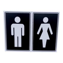 Placa de Sinalização 25x15cm Feminino/masculino Preto