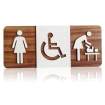 Placa De Sinalização 3 em 1 - MDF 30x13cm Placa De Sinalização 3 em 1 - MDF 30x13cm
