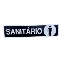 Placa de Sinalização 30x7 Sanitário Masculino Preto