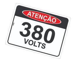 Placa de Sinalização 380v - Perigo: Energia Elétrica 380 Volts Aviso de Força e Voltagem