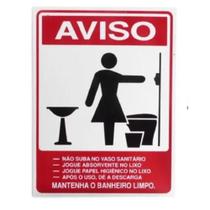 Placa De Sinalização Acesso 15x20cm Aviso Mantenha O Banheiro Limpo Femino Placa De Sinalização Acesso 15x20cm Aviso Mantenha O Banheiro Limpo Femino